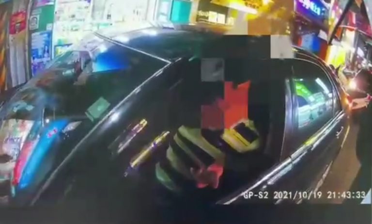 圖片說明：危停駕駛不服取締還咆哮警方且強行駕車駛離。（記者林鈞澤翻攝）