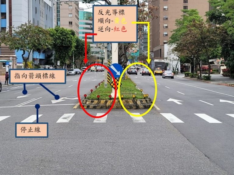 圖片說明：道路標誌標線辨別逆向示意圖（記者宋紹誠翻攝）
