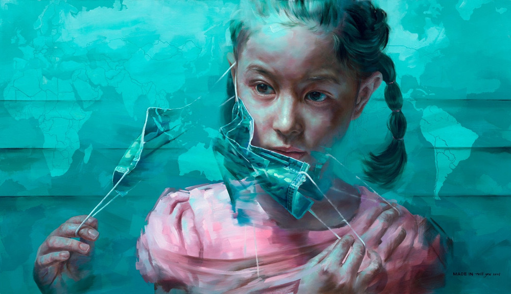  圖片說明：藝術家尤瑋毅作品 WE 112x194cm oil on canvas 2021。(圖/ 尤瑋毅/提供)