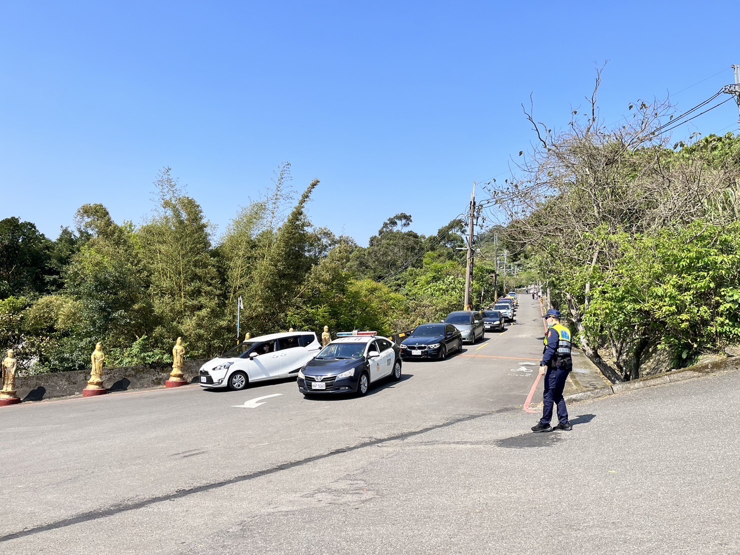 文山第一分局提前規劃富德公墓周邊交通疏導路線。（記者吳登國翻攝）