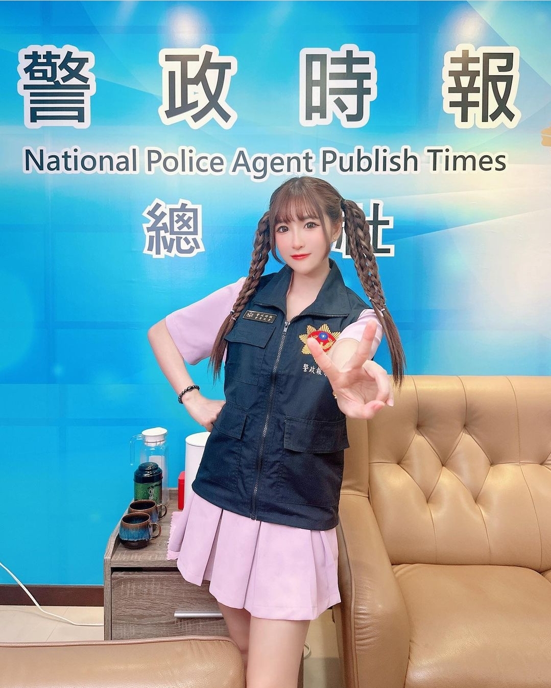 知性甜美的網紅歌手Miss布丁,化身反詐小天使。(記者 徐煜勝攝)