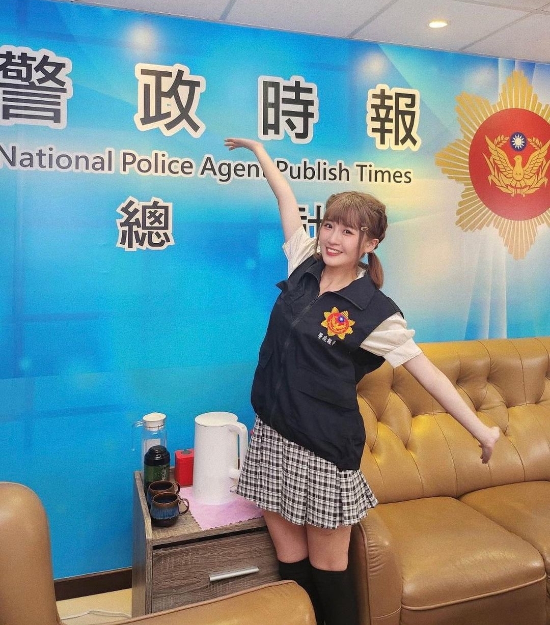 活潑可愛的凱伊,化身反詐小天使。(記者 徐煜勝攝)