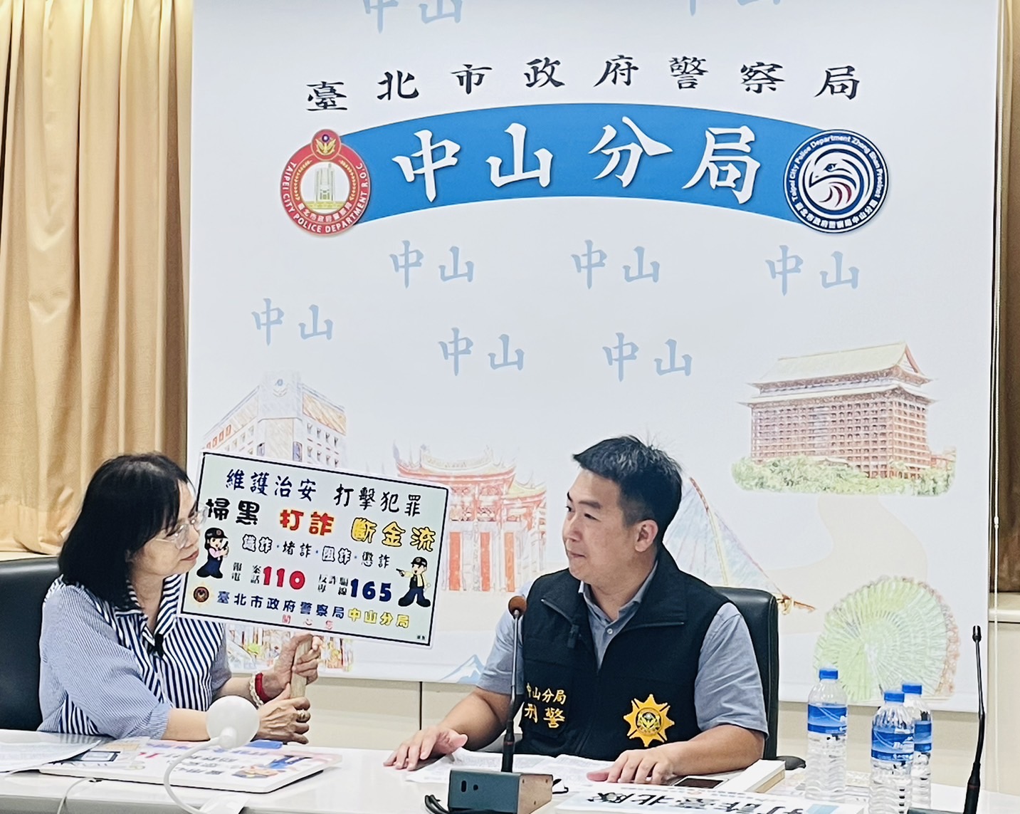 偵查隊長陳人嘉特別親自錄製宣導專訪,分享詐騙集團常用的話術、防詐的技巧。(記者宋紹誠翻攝)
