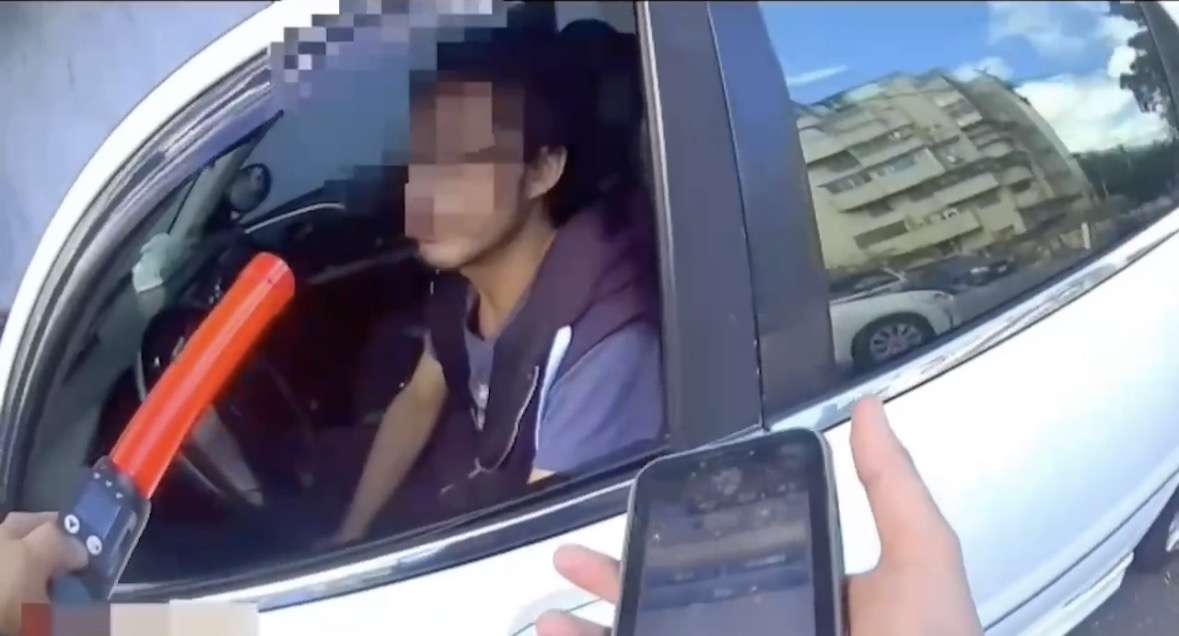 犯嫌因交通違規遭員警攔查,發現有酒後駕車情形。(記者薛秀蓮翻攝