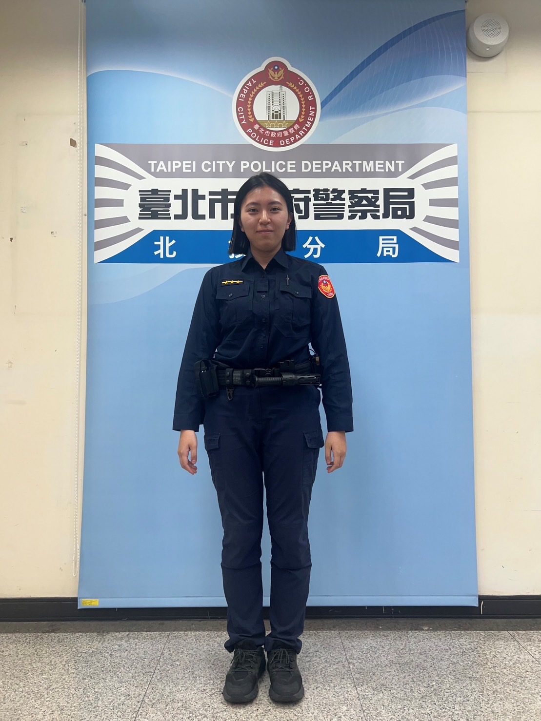 北投分局長安派出所警員蔡舒晴。(記者薛秀蓮翻攝)