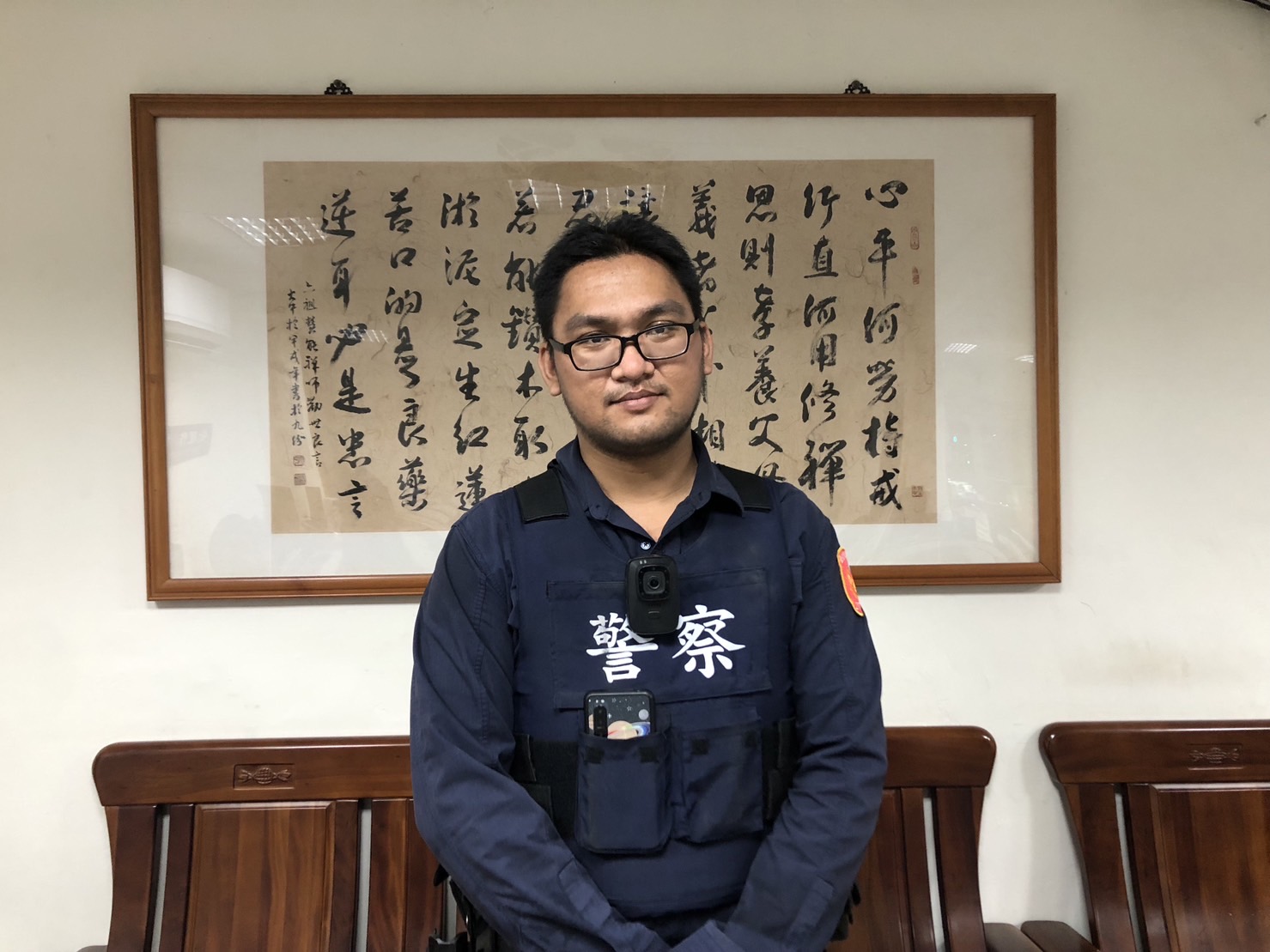 北投分局光明派出所警員馬子閔。(記者薛秀蓮翻攝)