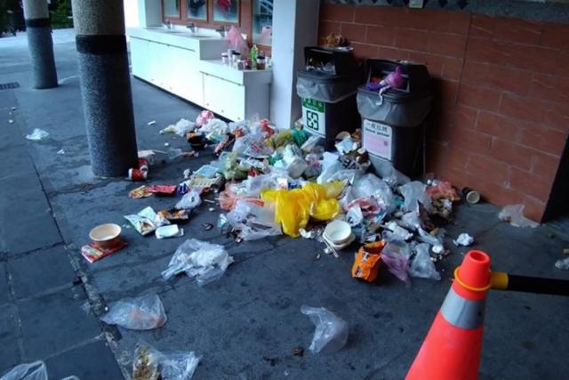 太魯閣國家公園滿地垃圾亂丟，讓大家感嘆「台灣人的素質竟然如此」。（圖/蕭禾翊翻攝）