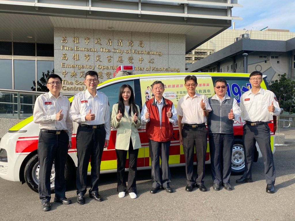 捐贈之救護車將配置於鼎金消防分隊使用。（記者林金聖翻攝）