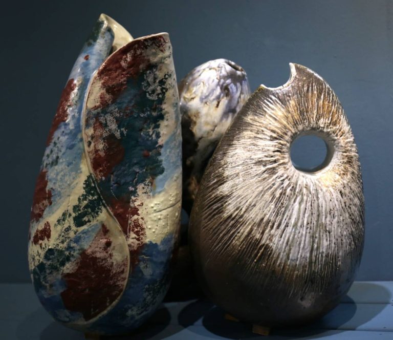 陶‧時光 陳清河柴燒陶藝個展作品：融熔。（圖/記者林照東翻攝）