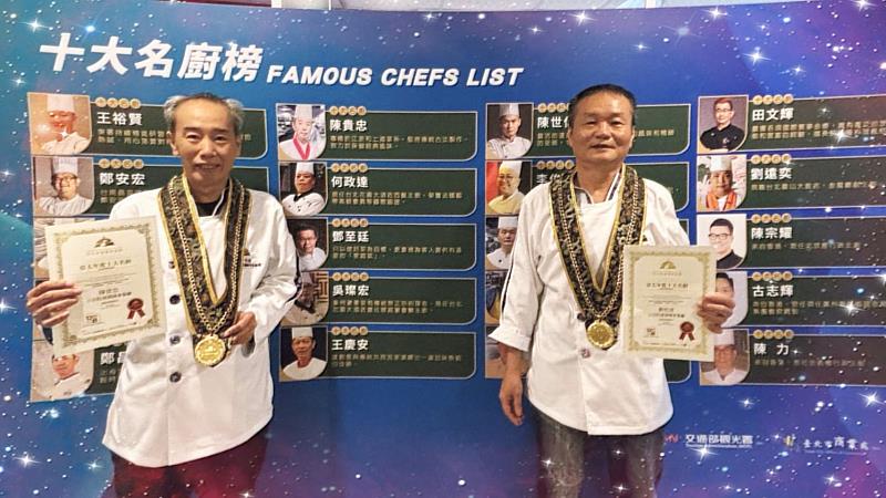 陳貴忠主廚(左)、簡枝清主廚(右)；雙主廚豪華配置，用國際級擄極致廚藝擄獲國會大佬們的味蕾。(記者包克明 攝)