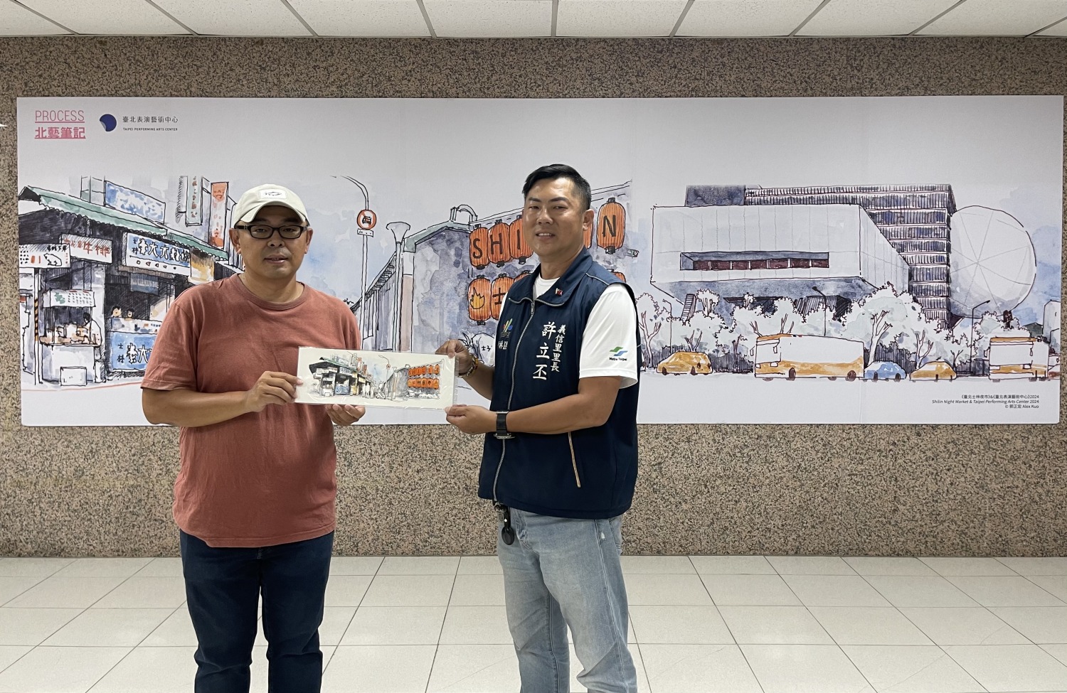 速寫師郭正宏生動描繪士林 許立丕「搶救」作品展示於里辦 - 警政時報