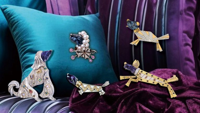 周薇設計的「Uptown Funky Dog 上城名流犬」胸針系列榮獲French Fashion Awards法國時尚大獎金獎。（圖/業者提供）