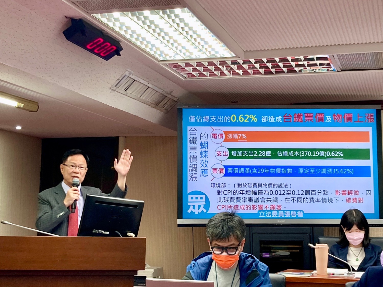 張啓楷指出，台鐵電價漲幅7%，增加支出2.28億元，雖僅占總營運成本的0.62%，卻成為壓垮台鐵票價駱駝的最後一根稻草。(圖／張啓楷國會辦公室)