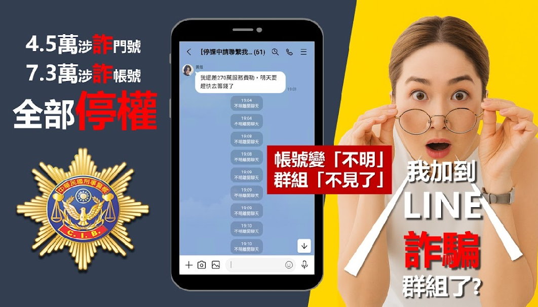 刑事局與Line合作針對異常帳號大規模停權。(記者徐煜勝翻攝)