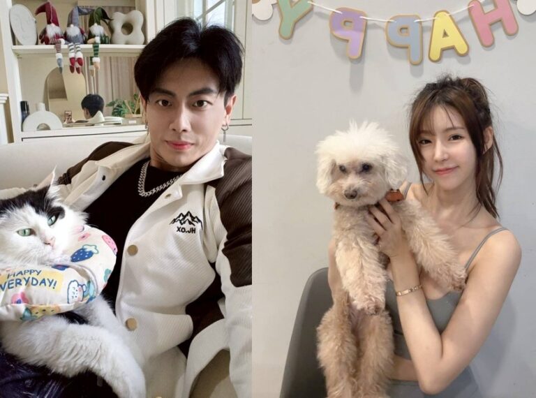 左起_陽剛味十足的猛男唐子元是貓派、最美禮生寧寧是標準的狗派。(圖/艾芮可 提供)