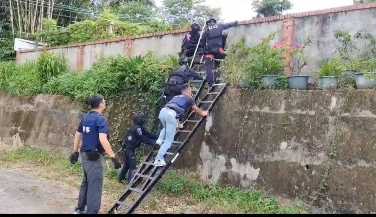 新北刑大偵五隊會同霹靂小組於8月13日至苗栗山區實施攻堅。(記者徐煜勝翻攝)
