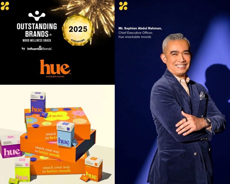 來自新加坡的國際知名零食品牌 hue，正式榮獲 Influential Brands®「2025 Outstanding Brand in Singapore」殊榮。（圖/亞洲群星管理顧問股份有限公司 提供）