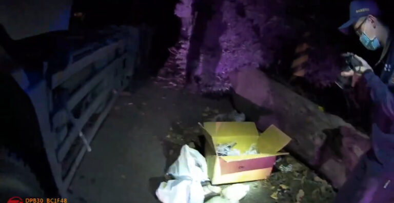 犯嫌將毒品丟包公墓仍遭警方查獲。(記者徐煜勝翻攝)