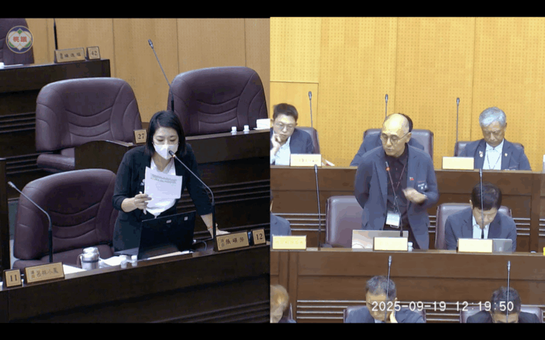 桃園市議員張碩芳質詢衛生局,質疑實施癌症擴大篩檢後,卻沒有落實追陽機制。(圖/桃園市議會議事直播)