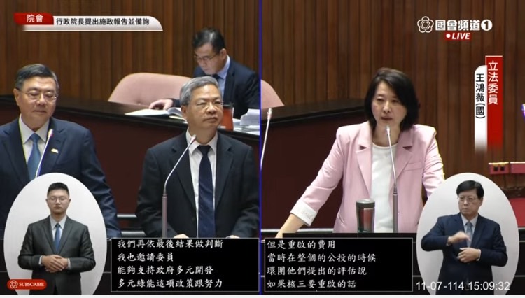 王鴻薇直言,在野黨為國人能源安全奔走多年,真正拖後腿的正是民進黨政府。(圖/國會頻道)