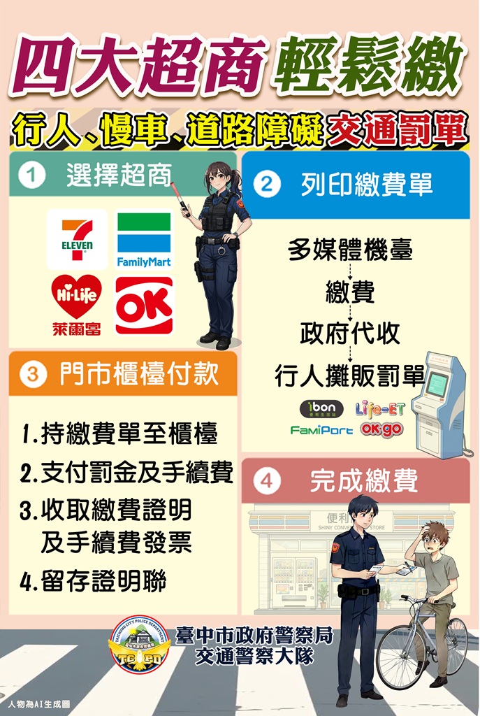 從容繳罰單不再趕時間！ 警推便民新措施 「行人、慢車違規罰單」 12 月起超商可繳 - https://www.watchmedia01.com