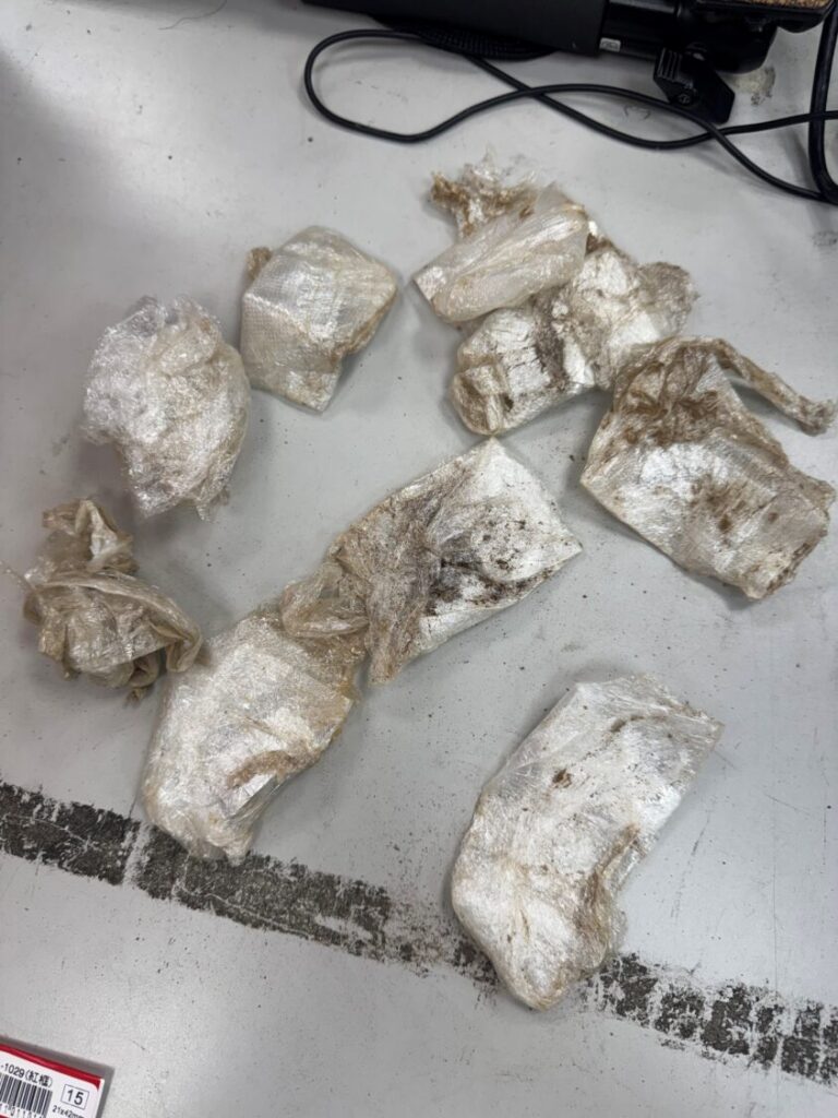 警方在犯嫌藏匿點查獲以保鮮膜層層包裹之大麻成分物品，避免氣味外洩企圖規避查緝。（圖／記者林家嘉翻攝）