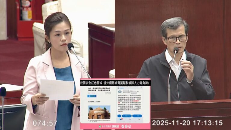 洪婉臻質詢酒測棒衛生堪憂 ,警察局回應將更新設備。(翻攝畫面)