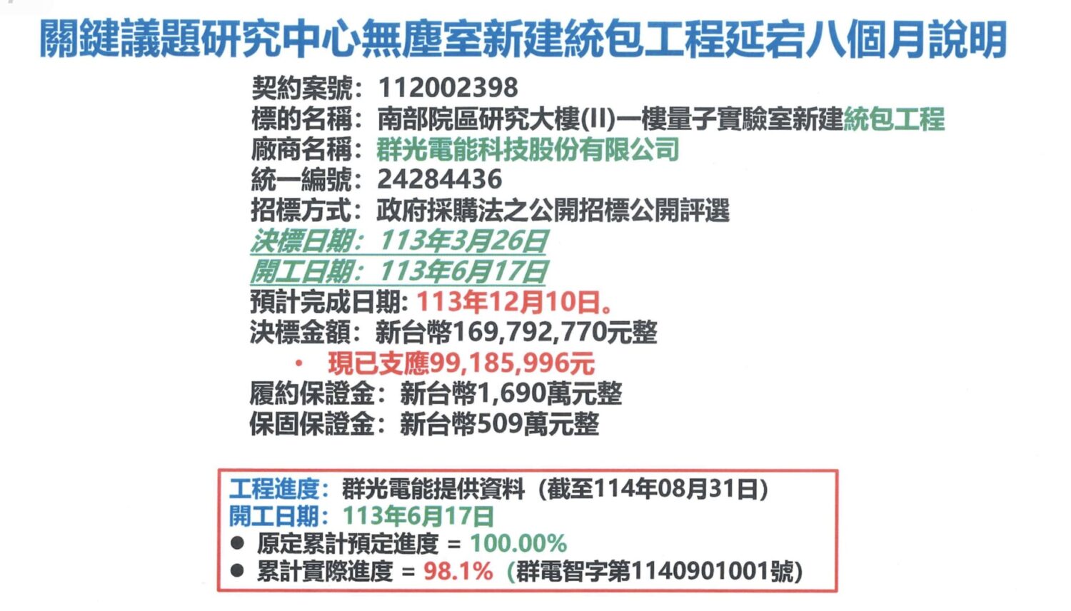 立法委員王世堅9月4日召開協調會,「群光電能」至今延宕超過一年工程仍未驗收完成,更爆出拖欠下包工程款爭議不斷。(圖/記者林照東翻攝)