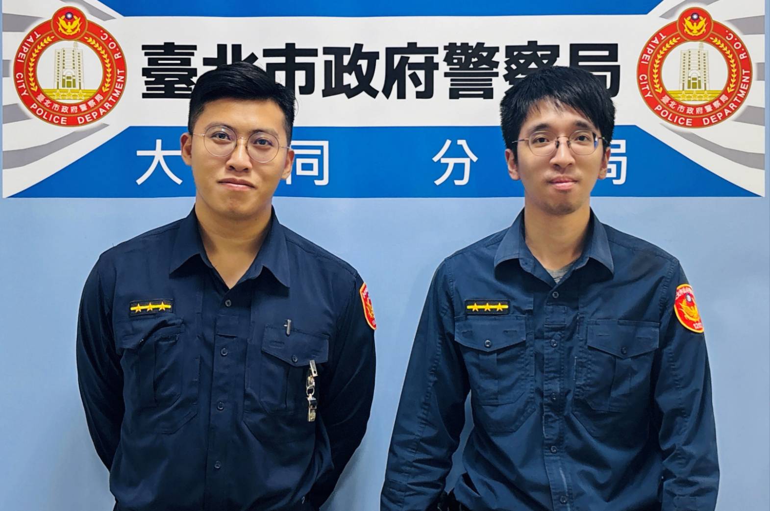 大同分局建成派出所警員劉佑愷(左)、何宜修(右)(圖／記者戴昱弘 翻攝）