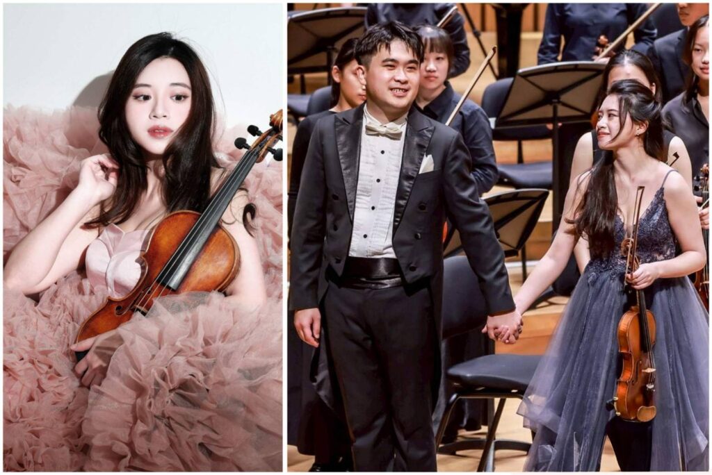 臺灣小提琴家施昕妤,與指揮家夫婿廖元宏攜手登台,以雙小提琴演出為開幕定錨。(圖/供稿單位 提供)