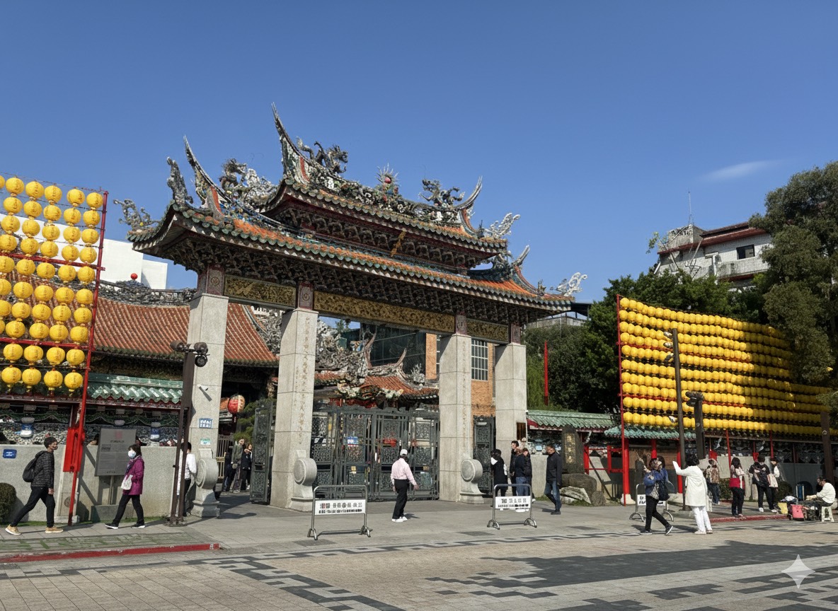 艋舺龍山寺周邊街景示意圖。（圖／記者 趙靜姸翻攝）