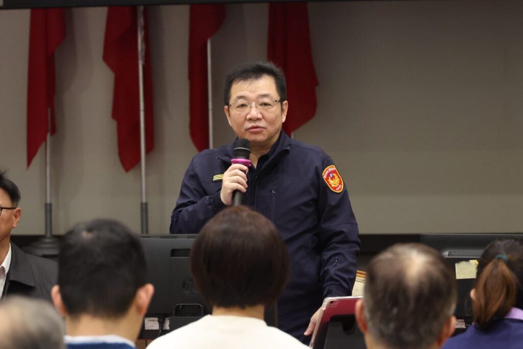 分局長王耀輝表示，治安、交通與防災密不可分。（記者李健興翻攝）