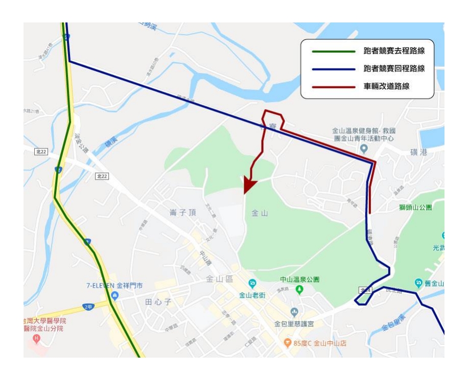 馬拉松競賽路程表。（記者李健興翻攝）