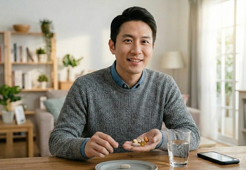 一名網友不甘被同事叫叔叔，偷吃老婆保健食品被抓包。（圖／Gemini AI生成）