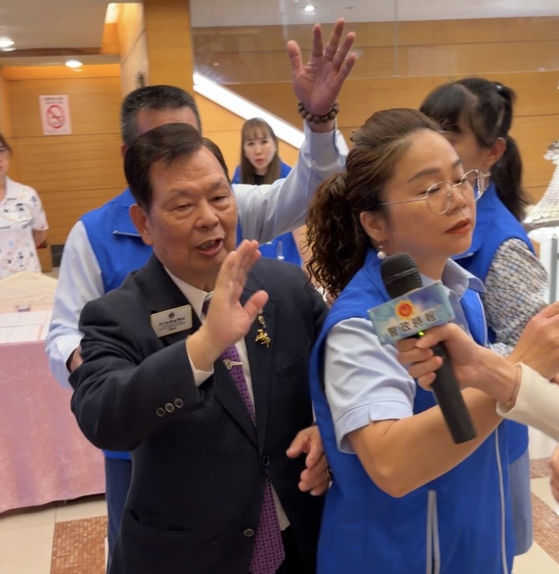 針對近日外界關注的資格爭議、司法紀錄與相關質疑，本報於活動現場向國際理事候選人王金榮進行查證，不過對於相關提問，王金榮未正面回應即離開現場，引發部分獅友關注與討論。（圖／記者林照東攝）