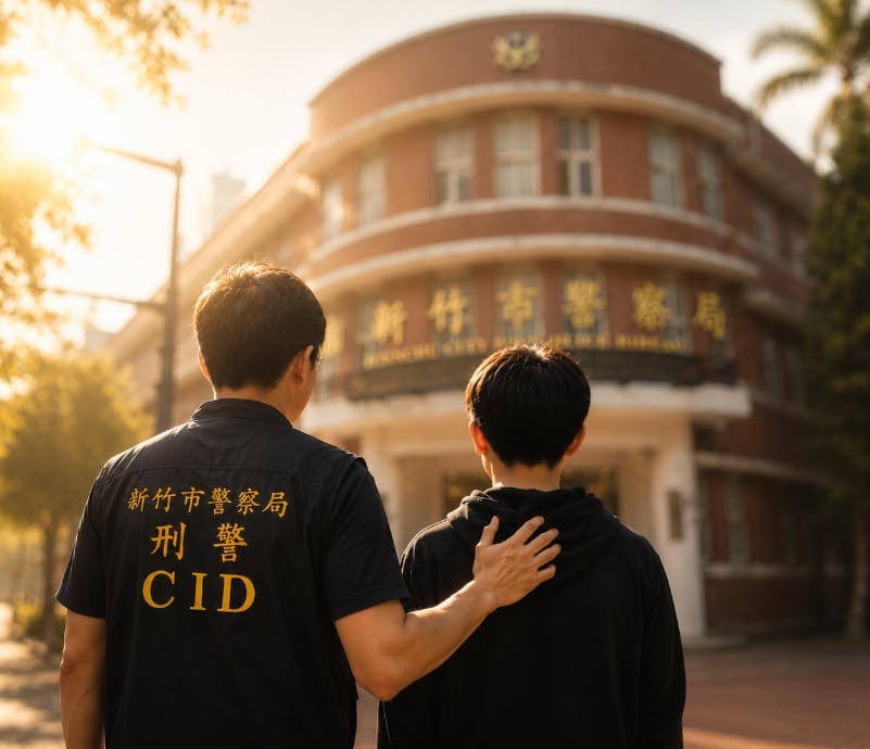 新竹市警察局少年警察隊員警以溫暖關懷陪伴中輟少年，協助走出人生低谷、重返校園正軌。 （圖/記者張家燁翻攝）