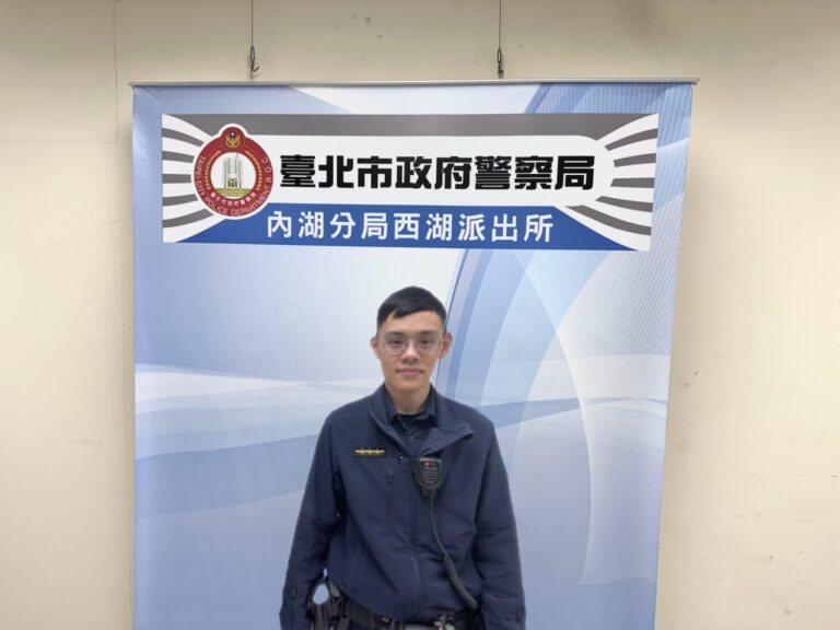臺北市西湖派出所處理人員警員單鼎鈞。(圖／記者薛秀蓮 翻攝)