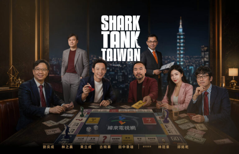 由緯來電視網攜手Sony Pictures Television打造的《Shark Tank Taiwan》正式揭曉五位鯊魚陣容，五大領域重量級人物齊聚一堂，被譽為今年財經、娛樂與科技圈最受矚目的年度重磅事件。(圖／業者提供)