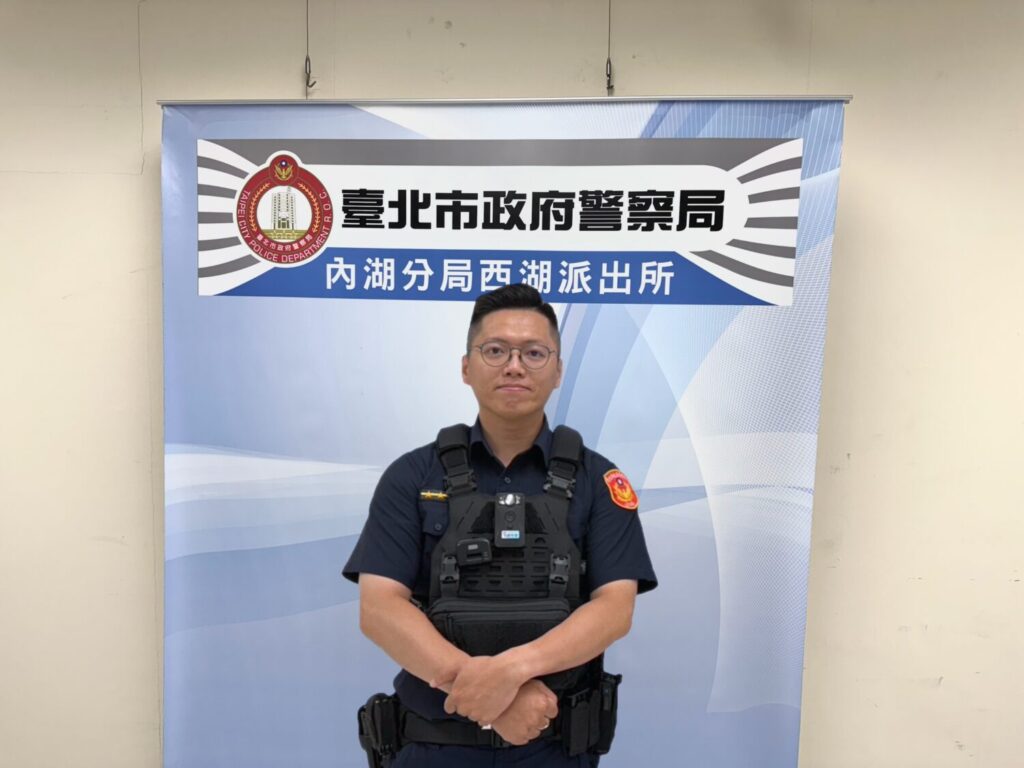 臺北市內湖分局西湖派出所警員郭守宏。(圖／記者薛秀蓮 翻攝)