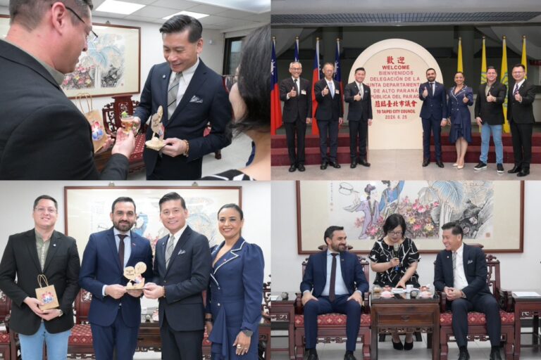 台北市議會議長戴錫欽今天在市議會接待巴拉圭上巴拉納省議長索利亞一行人。(圖/戴錫欽粉專)
