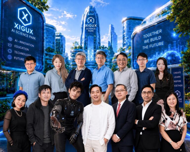 園區發展團隊總召伍丞令宣布,未來將於桃園規劃建設兼具科技研發、人才培育、產業合作、創新資本及國際交流功能的AI數位創新基地,打造台灣連結全球AI與數位創新的重要合作平台。(圖/記者翻攝)