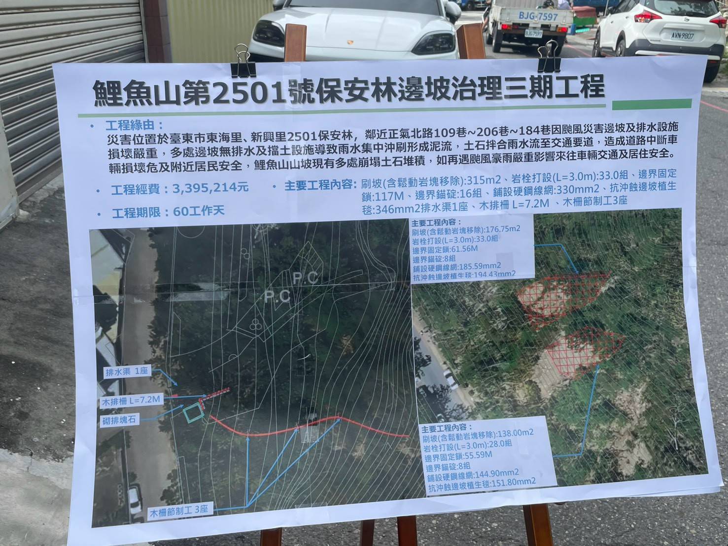 黃仁委員努力爭取下「鯉魚山邊坡整治第三期工程」總工程經費將近400萬元。(圖／記者翻攝)