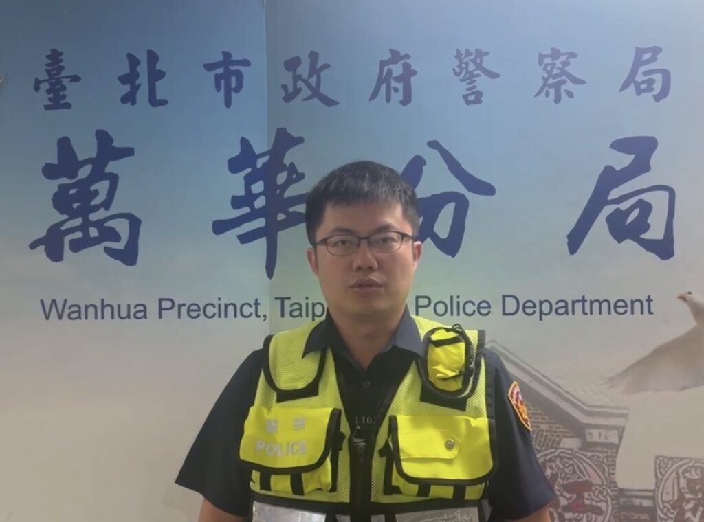 萬華分局西門町派出所所長陳韋勲案情說明。（圖／記者 趙靜姸翻攝）