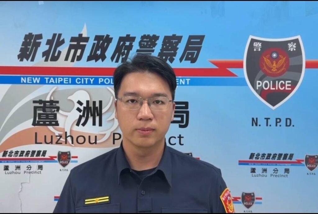 蘆洲分局集賢所所長忻厚成説明事發經過。(圖／記者李健興 翻攝）