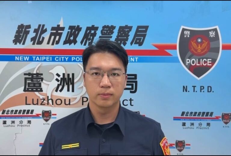 蘆洲分局集賢所所長忻厚成説明事發經過。(圖/記者李健興 翻攝)