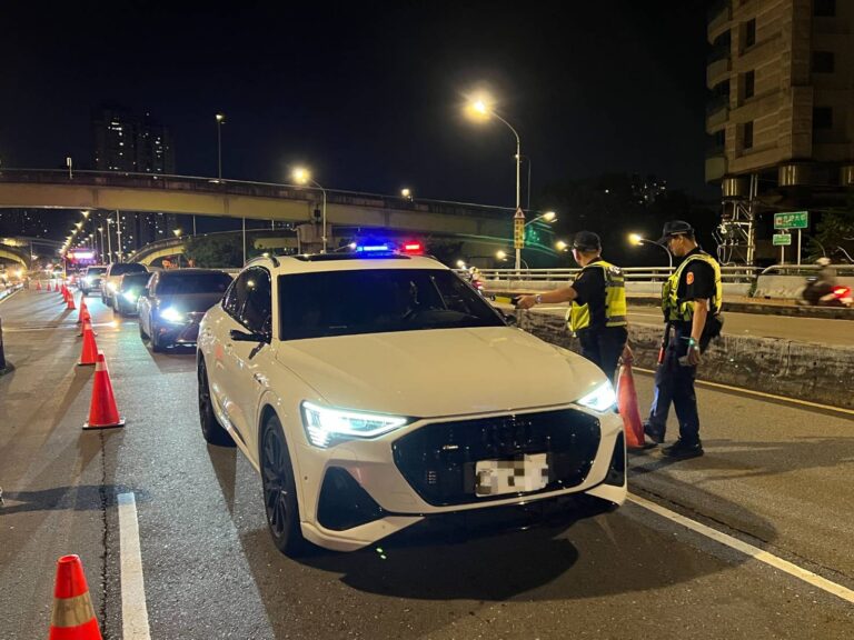 警方展開第六波全市同步取締毒(酒)駕專案勤務。(圖/記者李健興 翻攝)