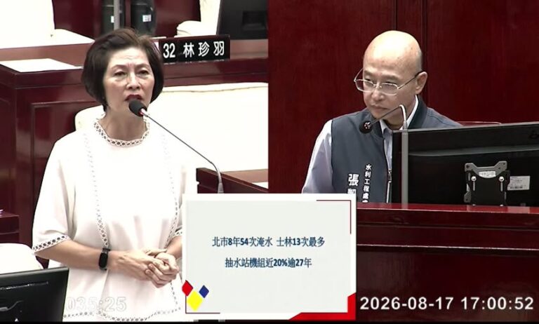 台北市議員汪志冰要求市府對未來抽水站、抽水機組整體擴建、升級更新計畫，提出明確的更新期程及預算規劃。（圖／汪志冰粉專）