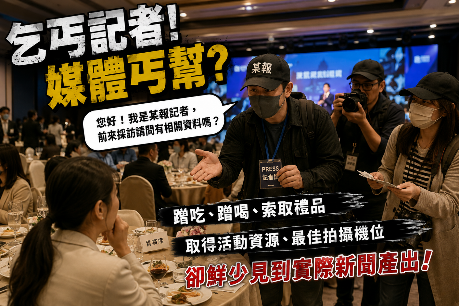 「乞丐記者」、「媒體丐幫」等詞彙,近年也開始在公關圈及正規媒體圈私下流傳。(圖/AI示意)
