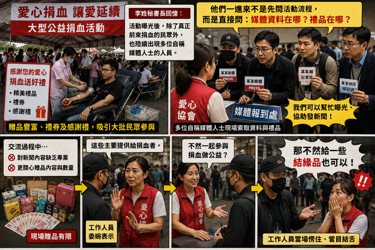 資深公關直言,乞丐記者一進來不是先問活動流程,而是直接問媒體資料在哪、禮品在哪?!(圖/AI示意)