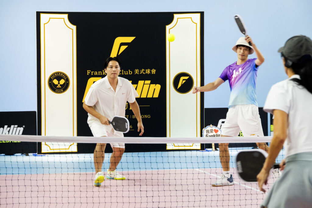 Franklin Sports在台舉辦匹克球新品發表活動,現場開放球場讓來賓實際體驗匹克球運動。(圖/業者提供)